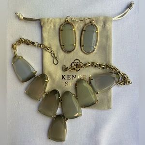 Harlow Kendra Scott Necklace/Danielle Earring Set with Bag - Great Condition